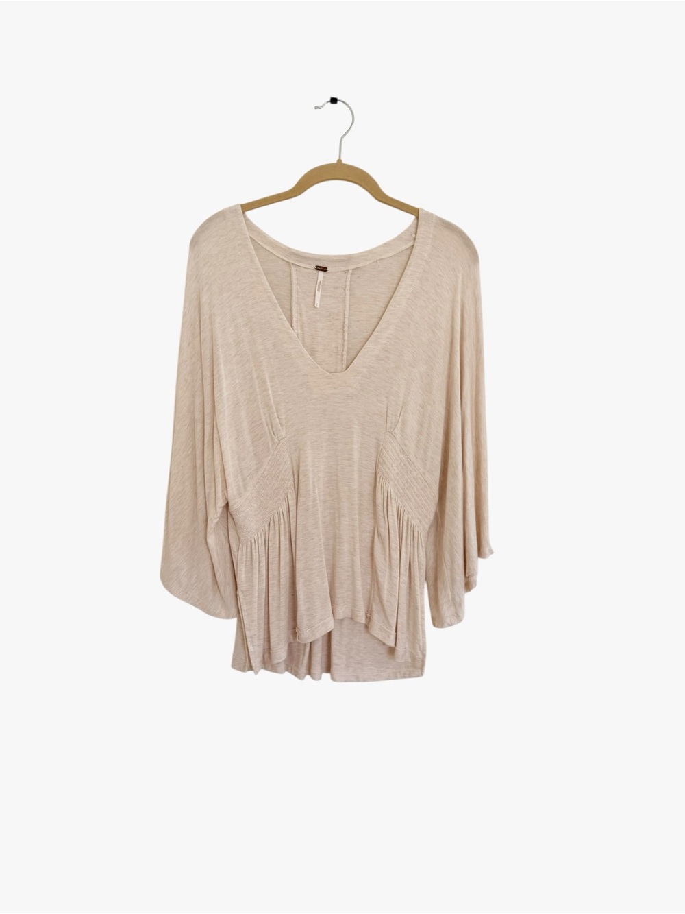 🦢 Free People Cream Flowy Top — Size S